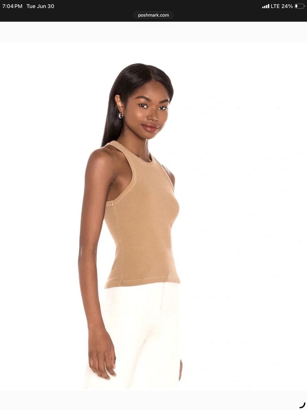 Tularosa Green The Maya Racer Tank Top — Beige